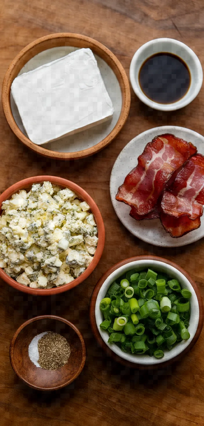 Ingredients photo for Blue Cheese Bacon Dip Recipe