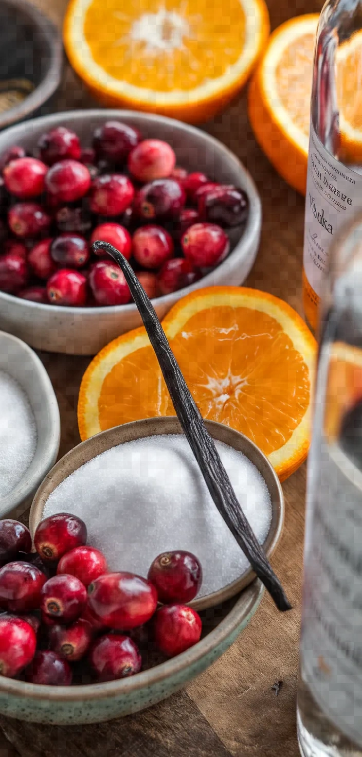 Ingredients photo for Cranberry Orange Vodka Recipe