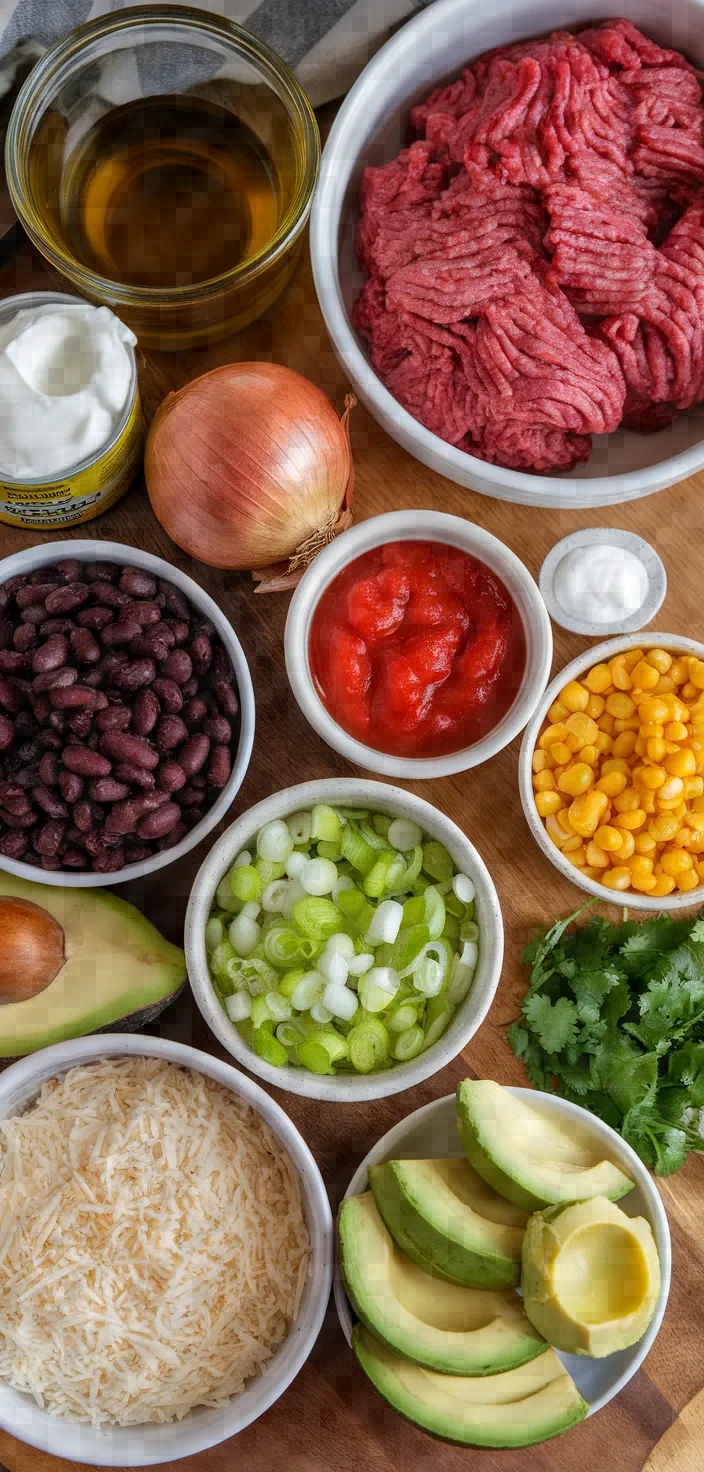 Ingredients photo for One Pot Taco Casserole Recipe