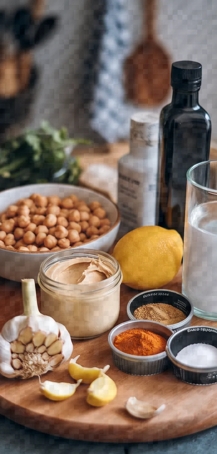 Ingredients photo for Roasted Garlic Hummus Recipe