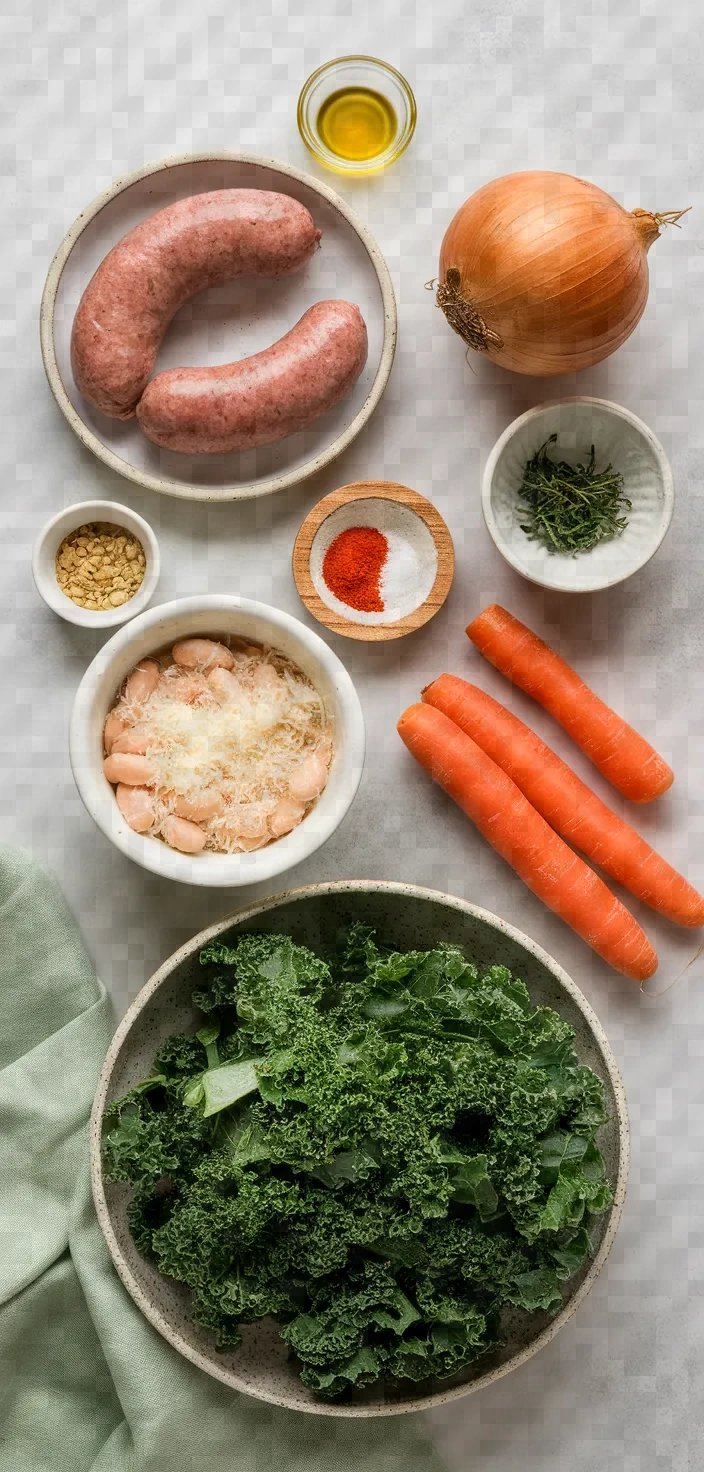 Ingredients photo for Sausage Kale White Bean Soup Recipe