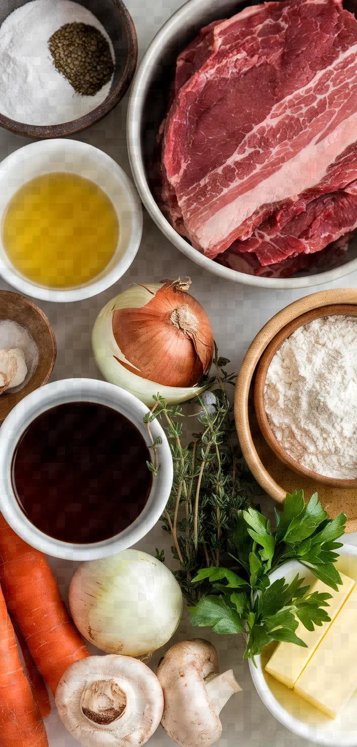 Ingredients photo for Beef Bourguignon Slow Cooker Recipe