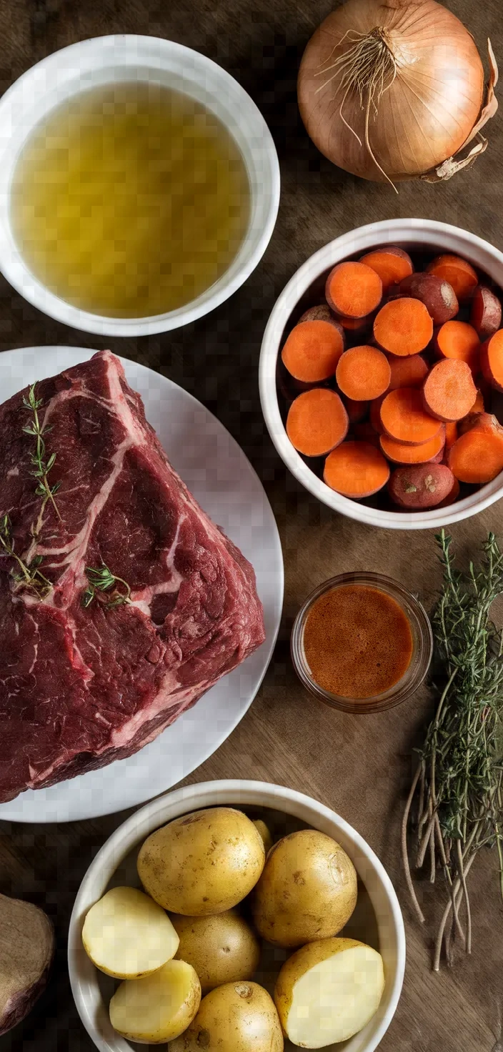 Ingredients photo for Beer Braised Venison Or Beef Roast Recipe