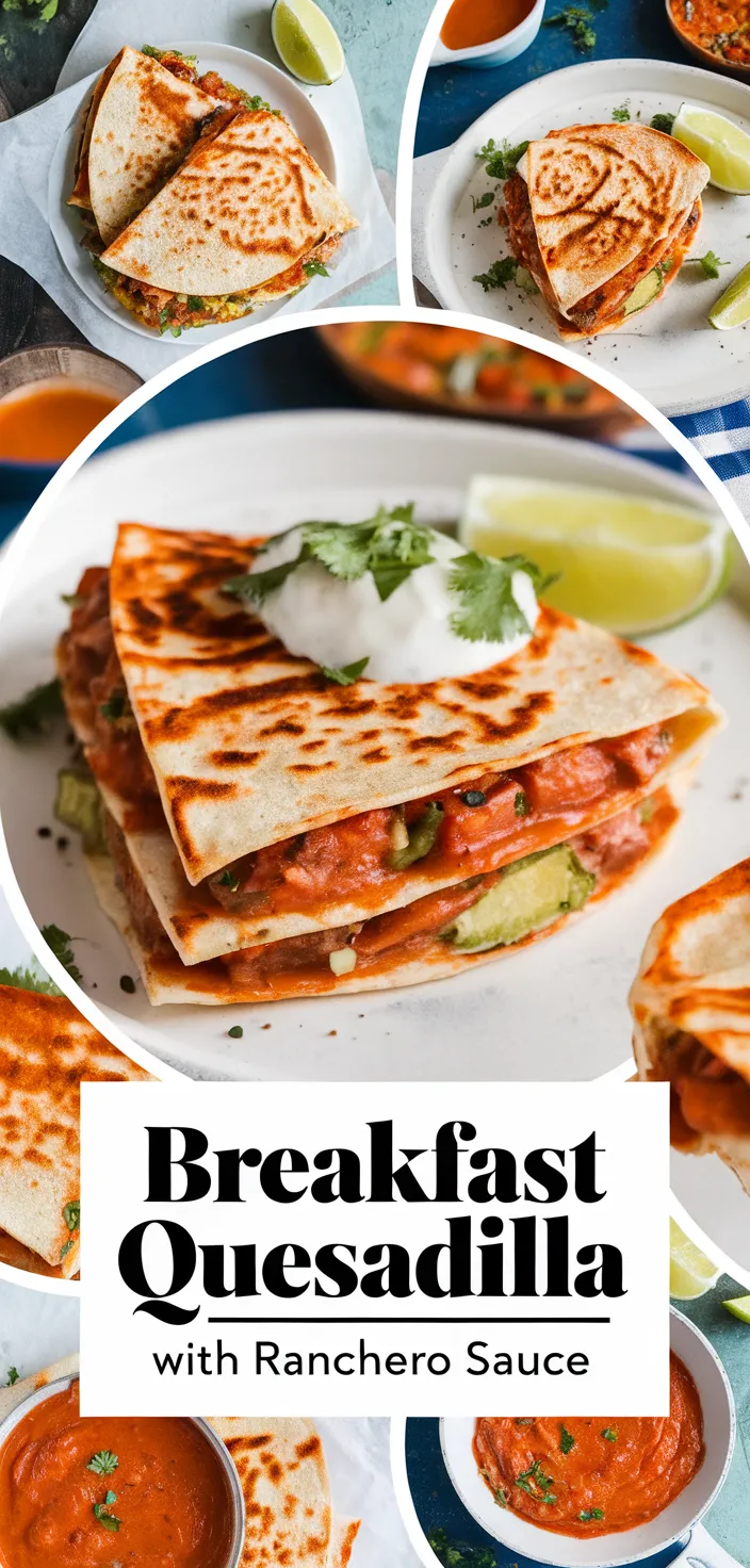 A photo of Quesadilla Breakfast Taco With Spicy Ranchero Sauce Recipe