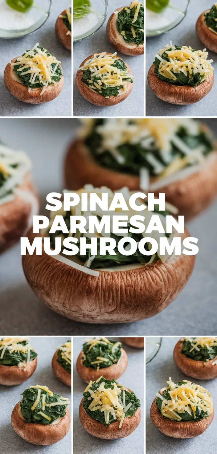 A photo of Spinach Parmesan Stuffed Mushrooms Recipe