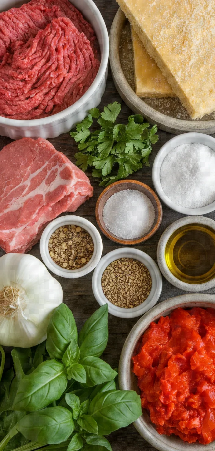 Ingredients photo for Homemade Spaghetti And Meatballs Recipe