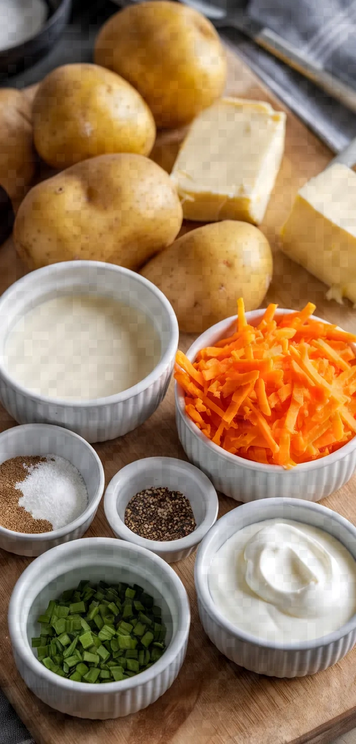 Ingredients photo for Mashed Potatoes With Cheese Recipe