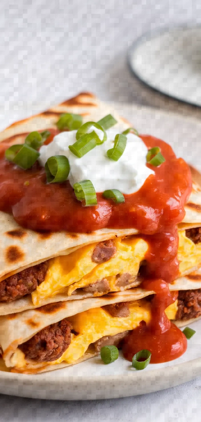 Quesadilla Breakfast Taco With Spicy Ranchero Sauce Recipe