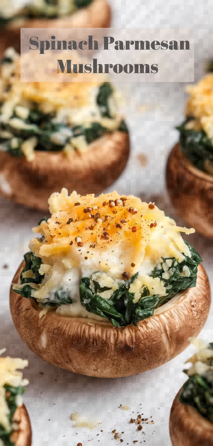 Spinach Parmesan Stuffed Mushrooms Recipe