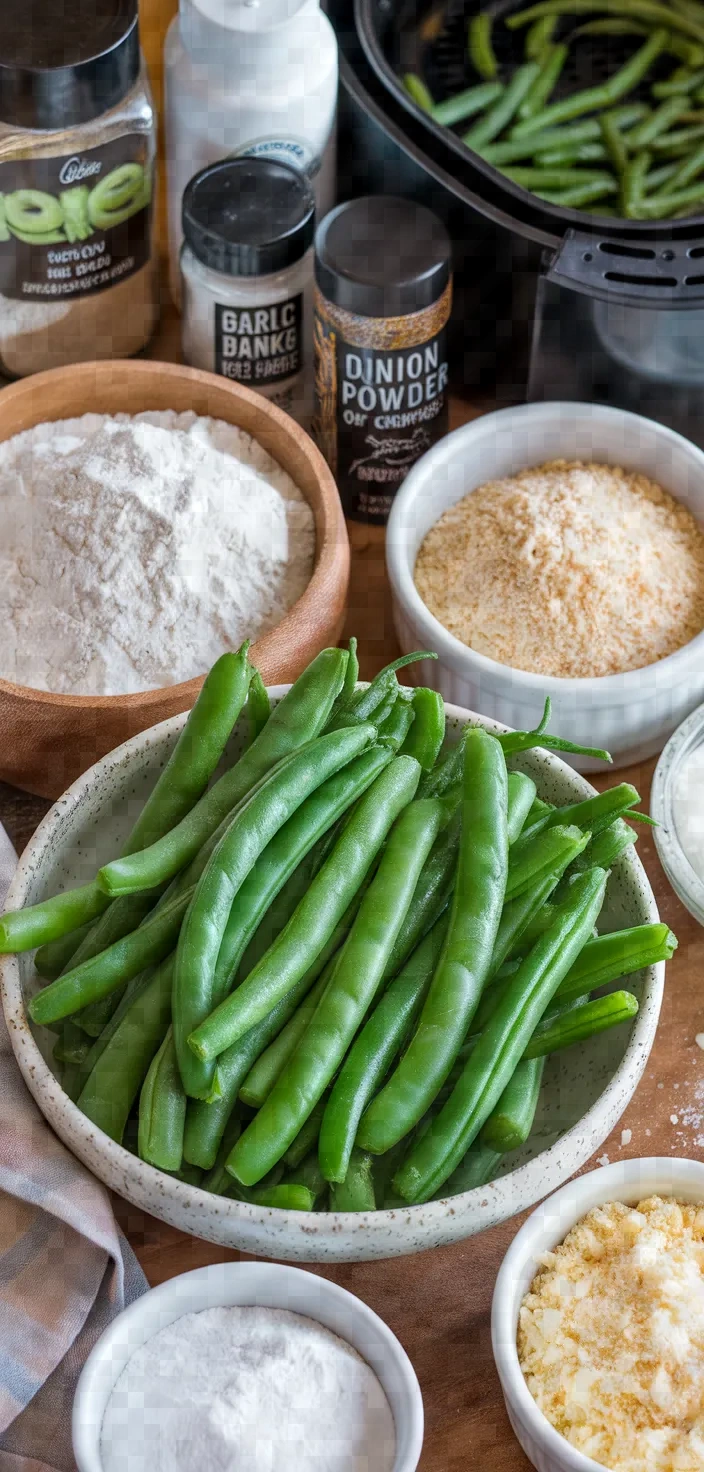 Ingredients photo for Air Fryer Green Bean Fries Recipe