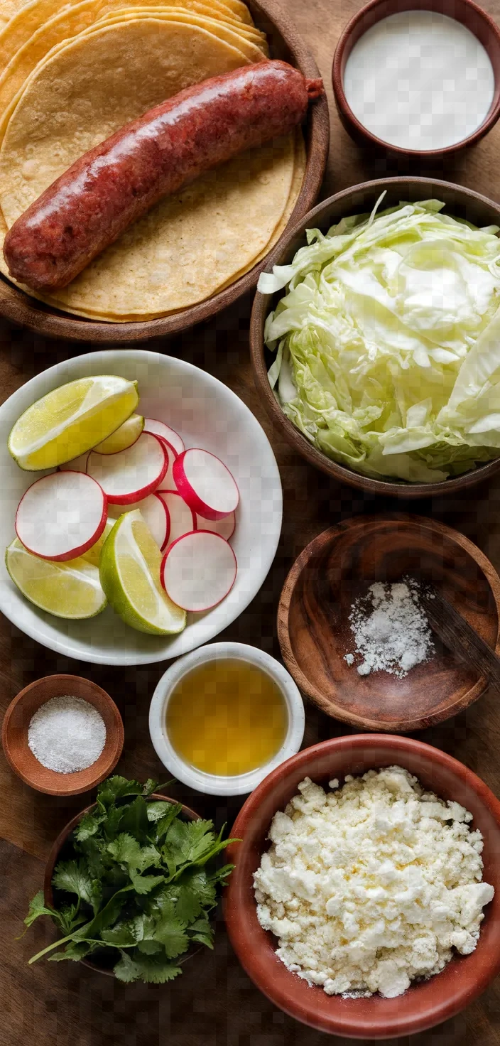 Ingredients photo for Chorizo Breakfast Tacos With Apple Radish Slaw Recipe