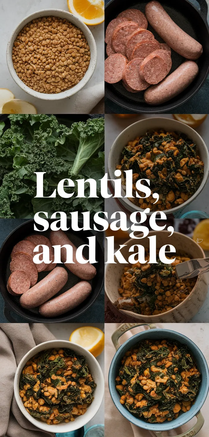 A photo of Lentils With Sausage And Kale Recipe