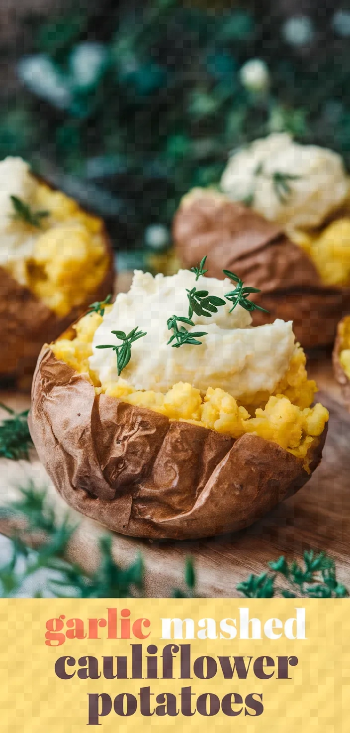 Garlic Mashed Cauliflower Potatoes Recipe