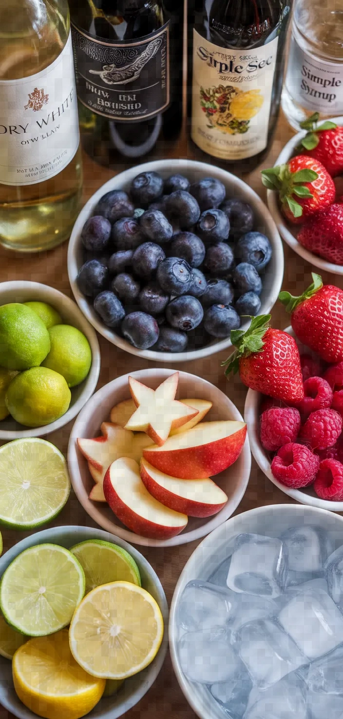 Ingredients photo for Red White And Blue Sangria Recipe