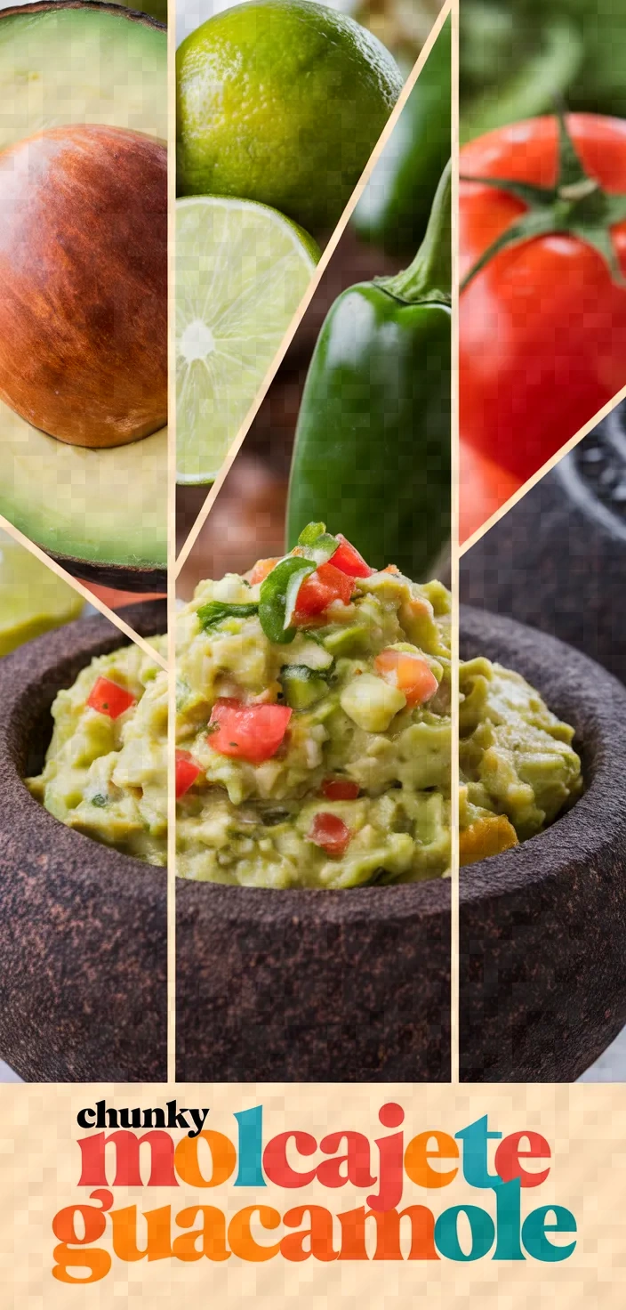 A photo of Chunky Molcajete Guacamole Recipe