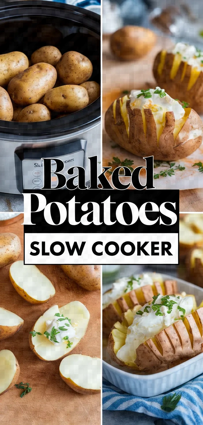 A photo of Slow Cooker Baked Potatoes Recipe