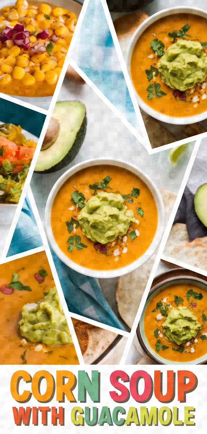 A photo of Sweet Corn Soup With Roasted Corn Guacamole Recipe