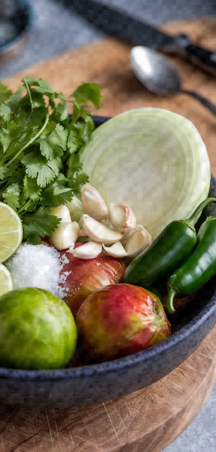 Ingredients photo for Homemade Roasted Tomatillo Salsa 2 Recipe