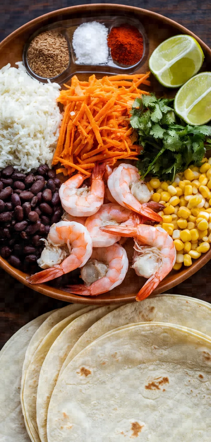 Ingredients photo for Mexican Shrimp Burritos Con Queso Recipe