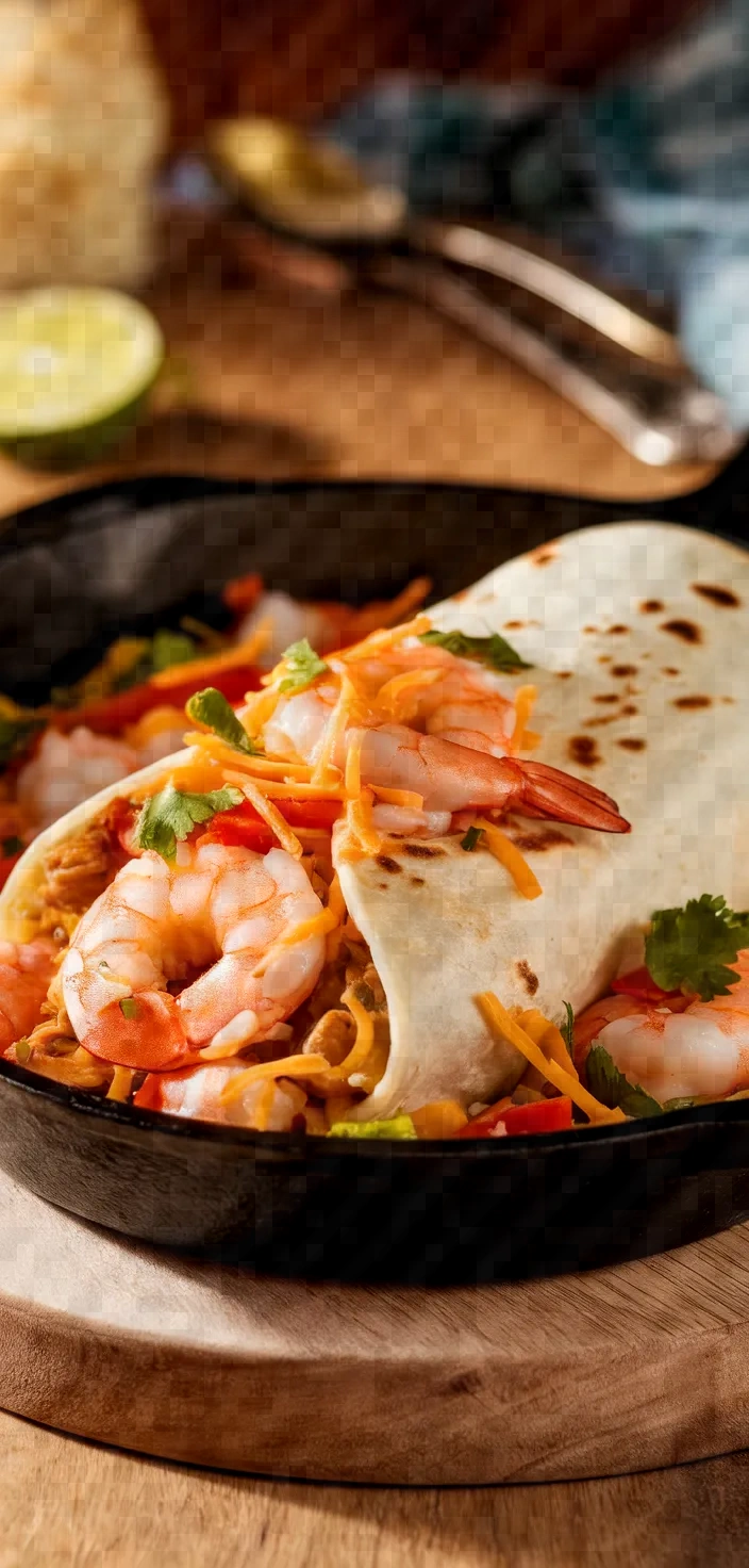 Mexican Shrimp Burritos Con Queso Recipe