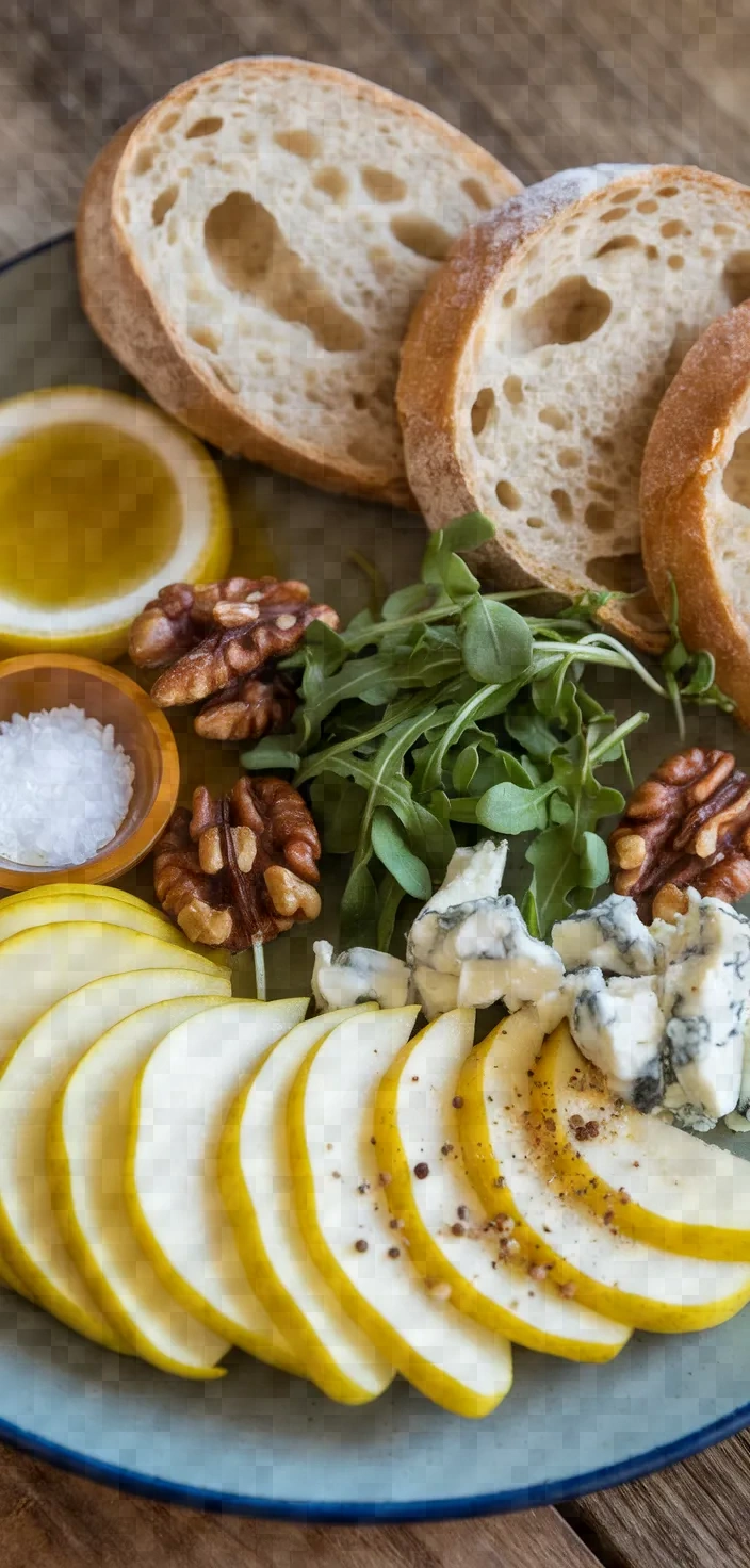 Ingredients photo for Pear And Blue Cheese Crostini Recipe