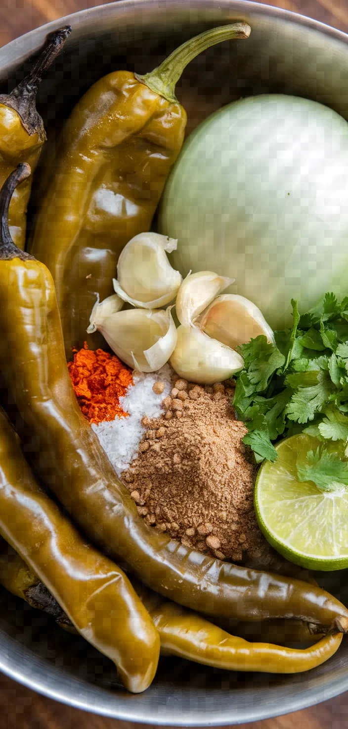 Ingredients photo for Roasted Hatch Green Chile Sauce 2 Recipe