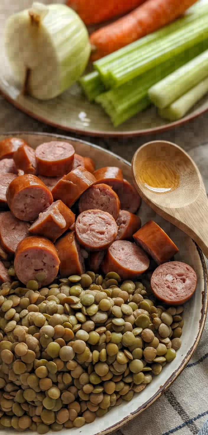 Ingredients photo for Sausage And Lentils Recipe