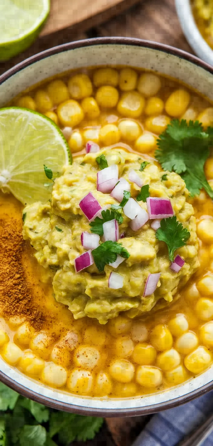Ingredients photo for Sweet Corn Soup With Roasted Corn Guacamole Recipe