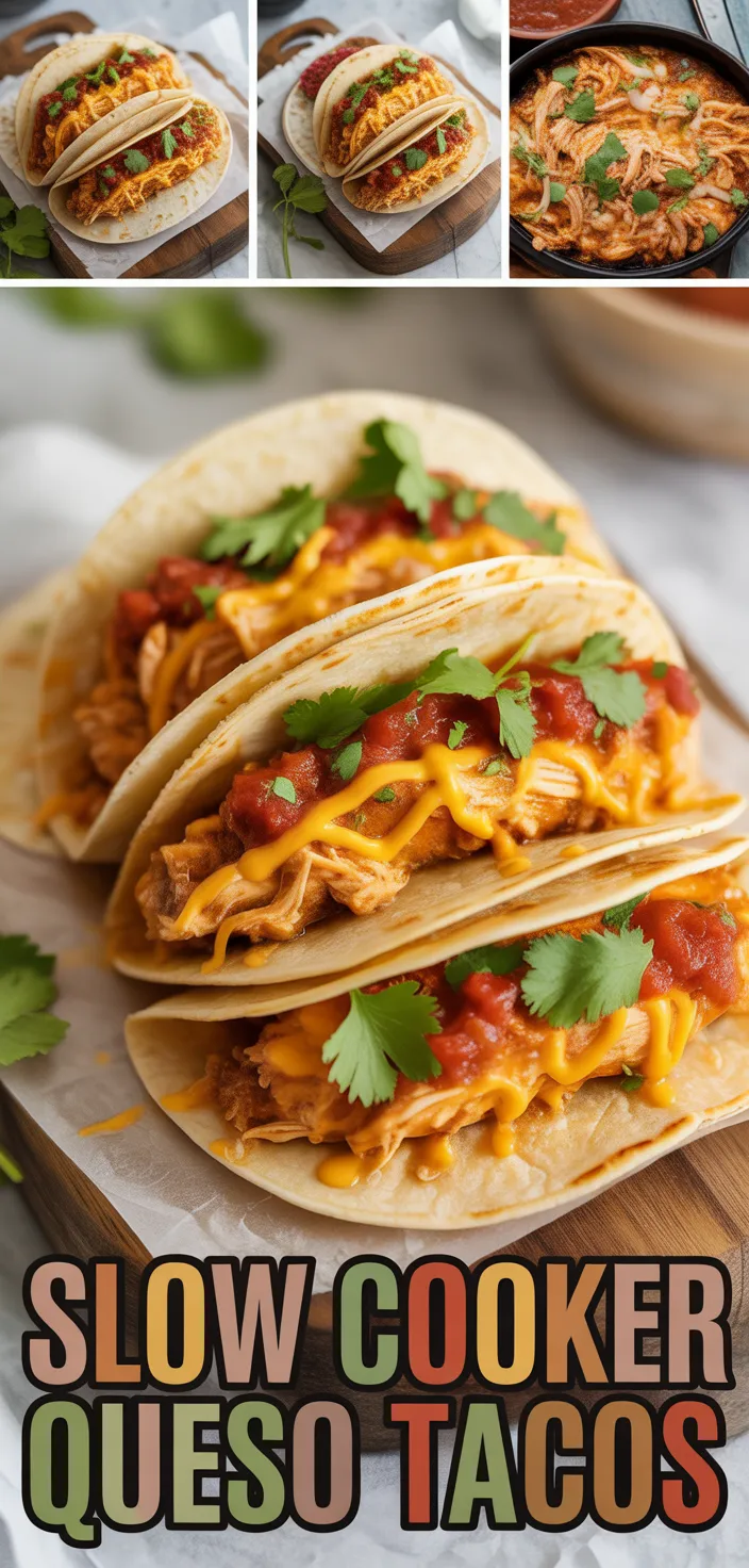 Slow Cooker Queso Chicken Tacos – Easy Cheesy Dinner Recipe
