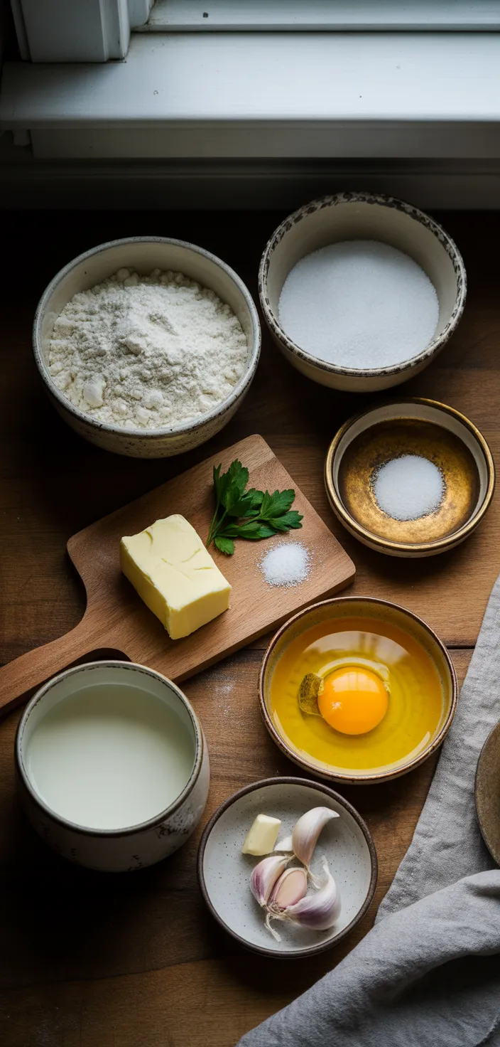 Ingredients photo for Garlic Butter Bread Rolls Recipe