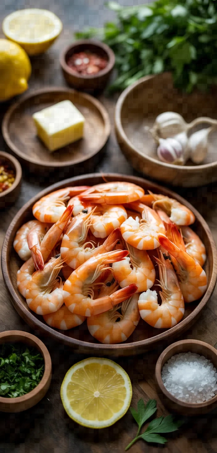 Ingredients photo for Lemon Butter Baked Shrimp Recipe