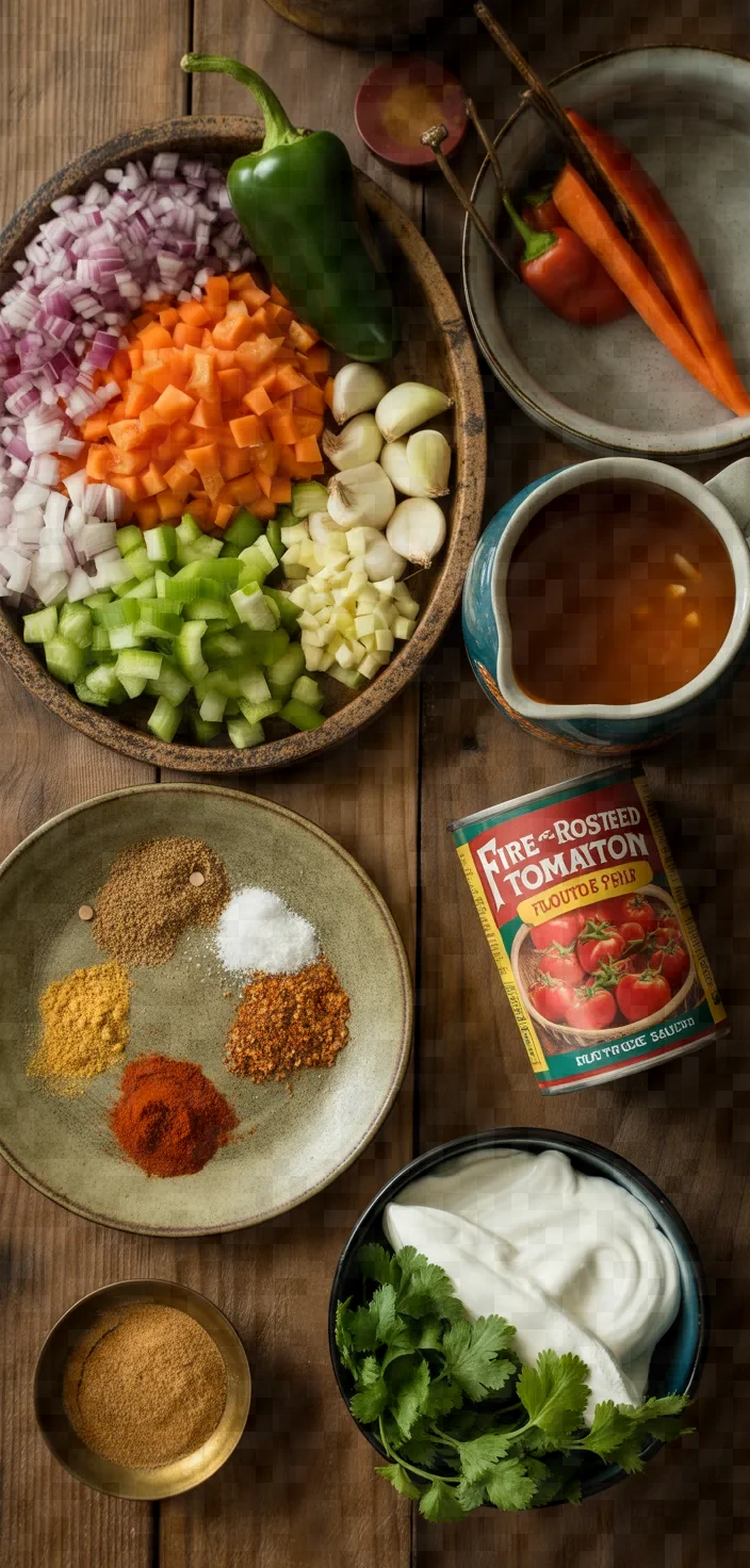 Ingredients photo for Southwestern Fire Roasted Creamy Tomato Soup Recipe