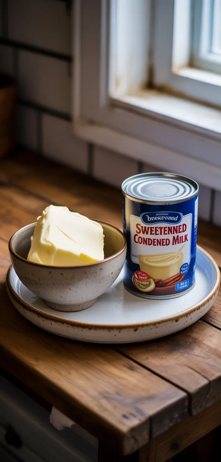 Ingredients photo for Sweetened Condensed Milk Frosting (Russian Buttercream) Recipe